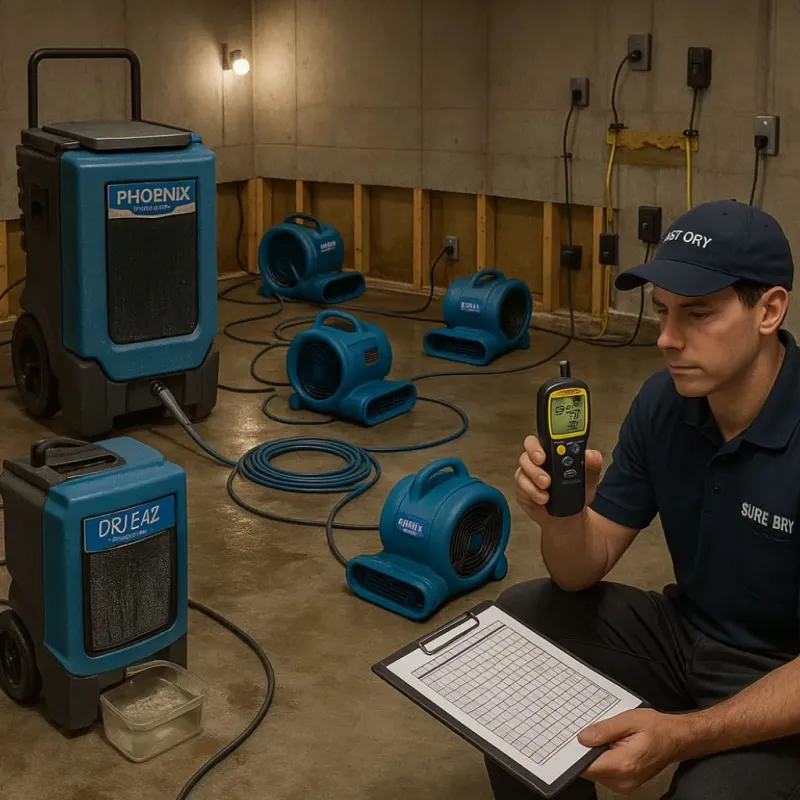Structural Drying and Dehumidification process in Plympton, MA